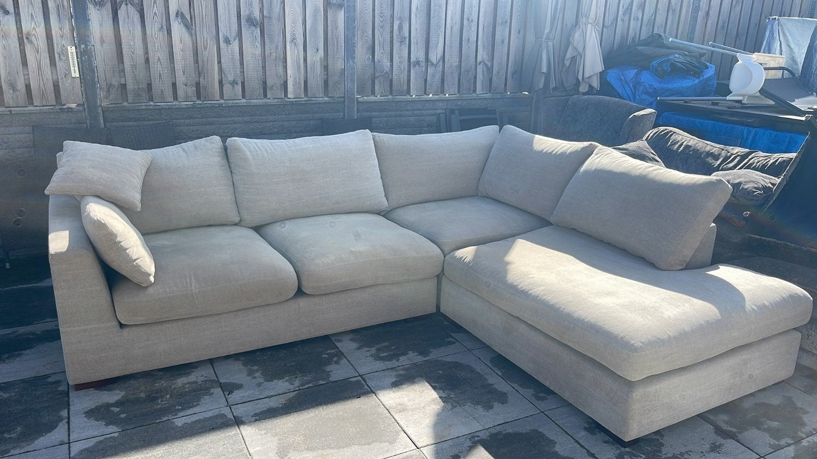 comfortabele hoekbank beige, Ophalen