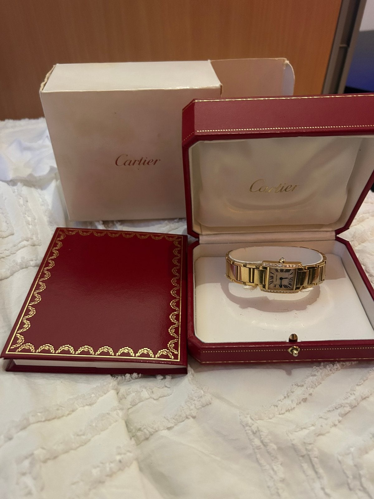 18 krt CARTIER TANK FRANÇAISE DAMES diamant rolex, Ophalen, Zo goed als nieuw, Goud, Overige merken