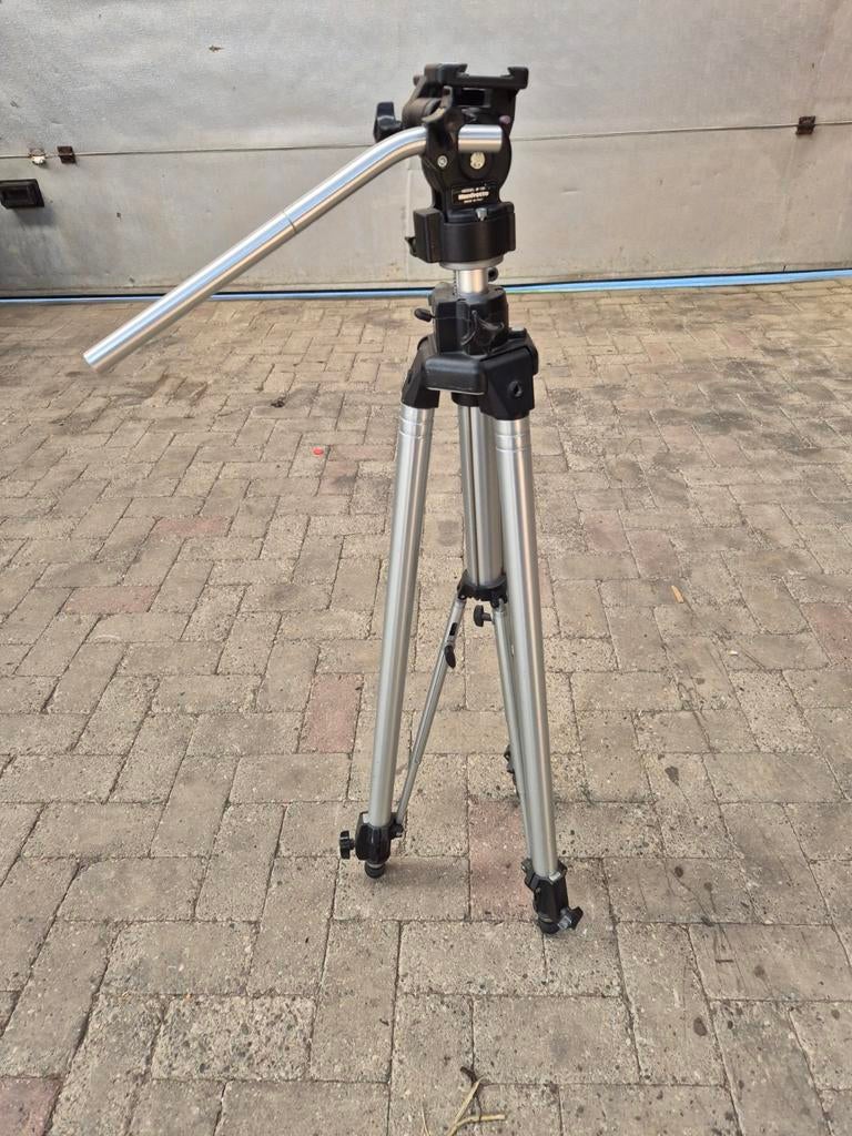 Manfrotto Statief met Videokop - Model 117 & 136, Gebruikt, 150 tot 175 cm, Manfrotto, Info@manfrotto.com