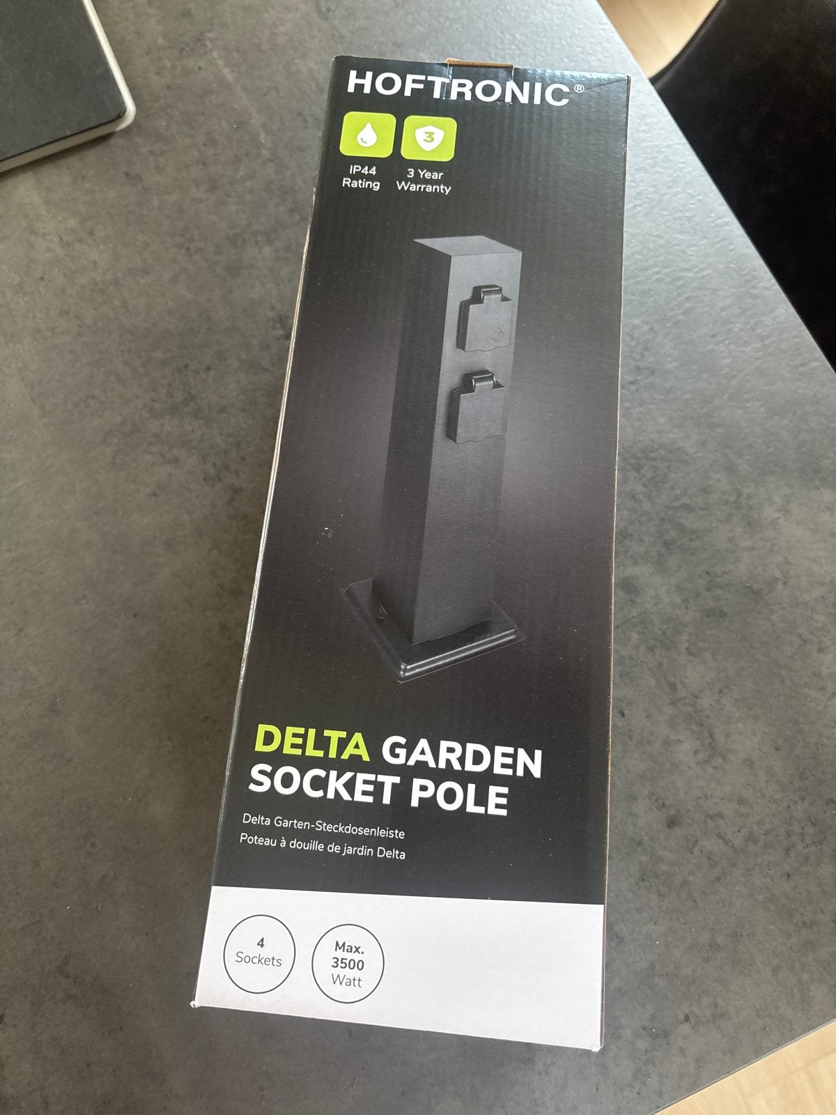HofTronic Delta Tuin Stopcontact Paal - IP44, 4 Stopcontacte, Overige materialen, Overige typen, Nieuw, Ophalen of Verzenden