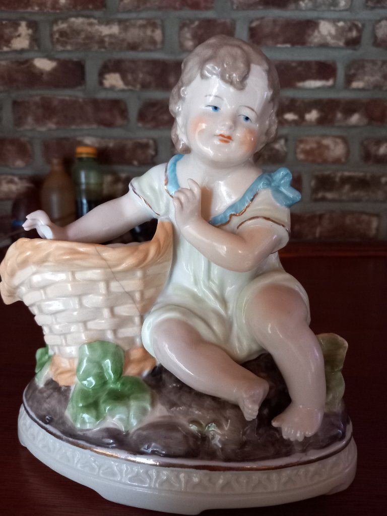 Antiek porseleinen Piano Baby, Antiek en Kunst, Ophalen