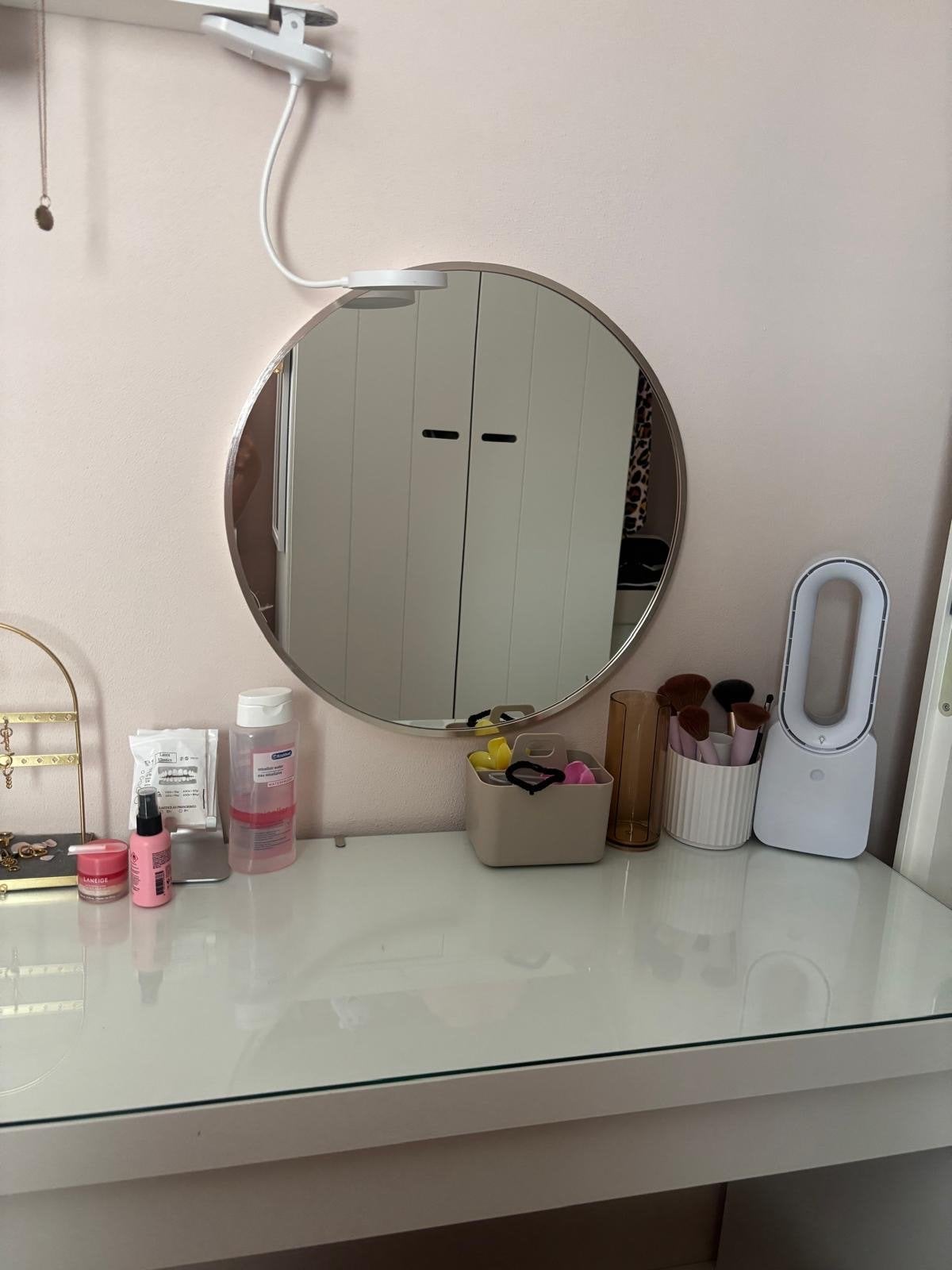 Ronde spiegel rose kleurig, Huis en Inrichting, Ophalen, Rond, Zo goed als nieuw, Minder dan 100 cm