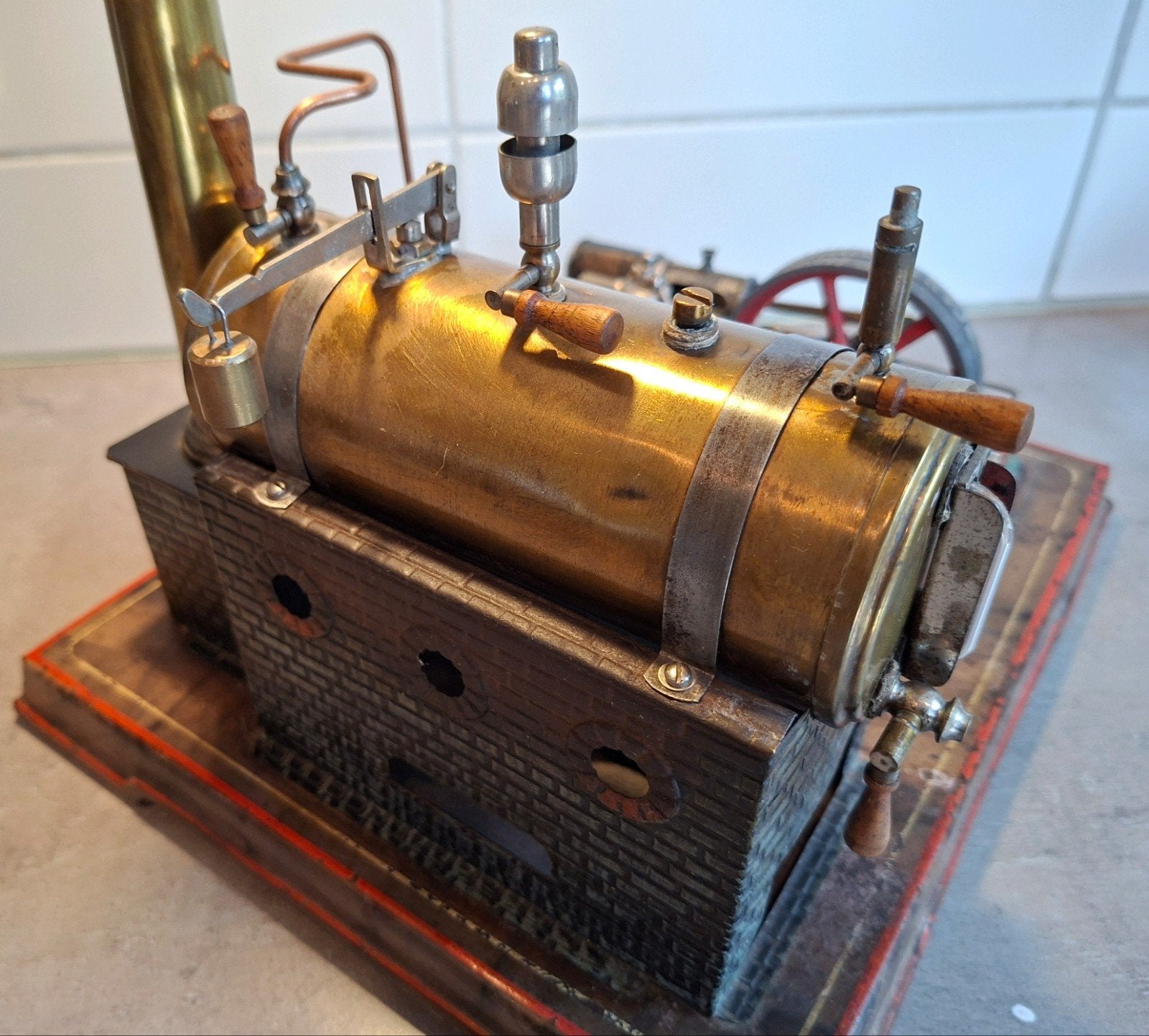 antieke Stoommachine Josef Falk, Antiek en Kunst, Ophalen of Verzenden