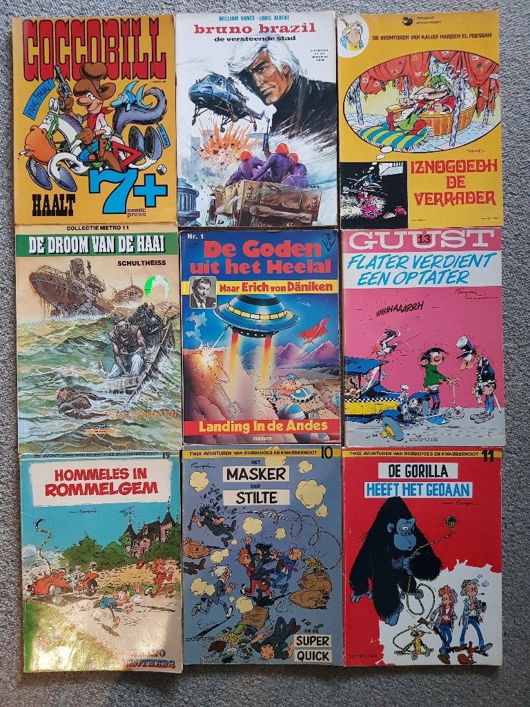 9 Stripboeken / vintage, Gelezen, Ophalen of Verzenden, Diversen, Meerdere stripboeken