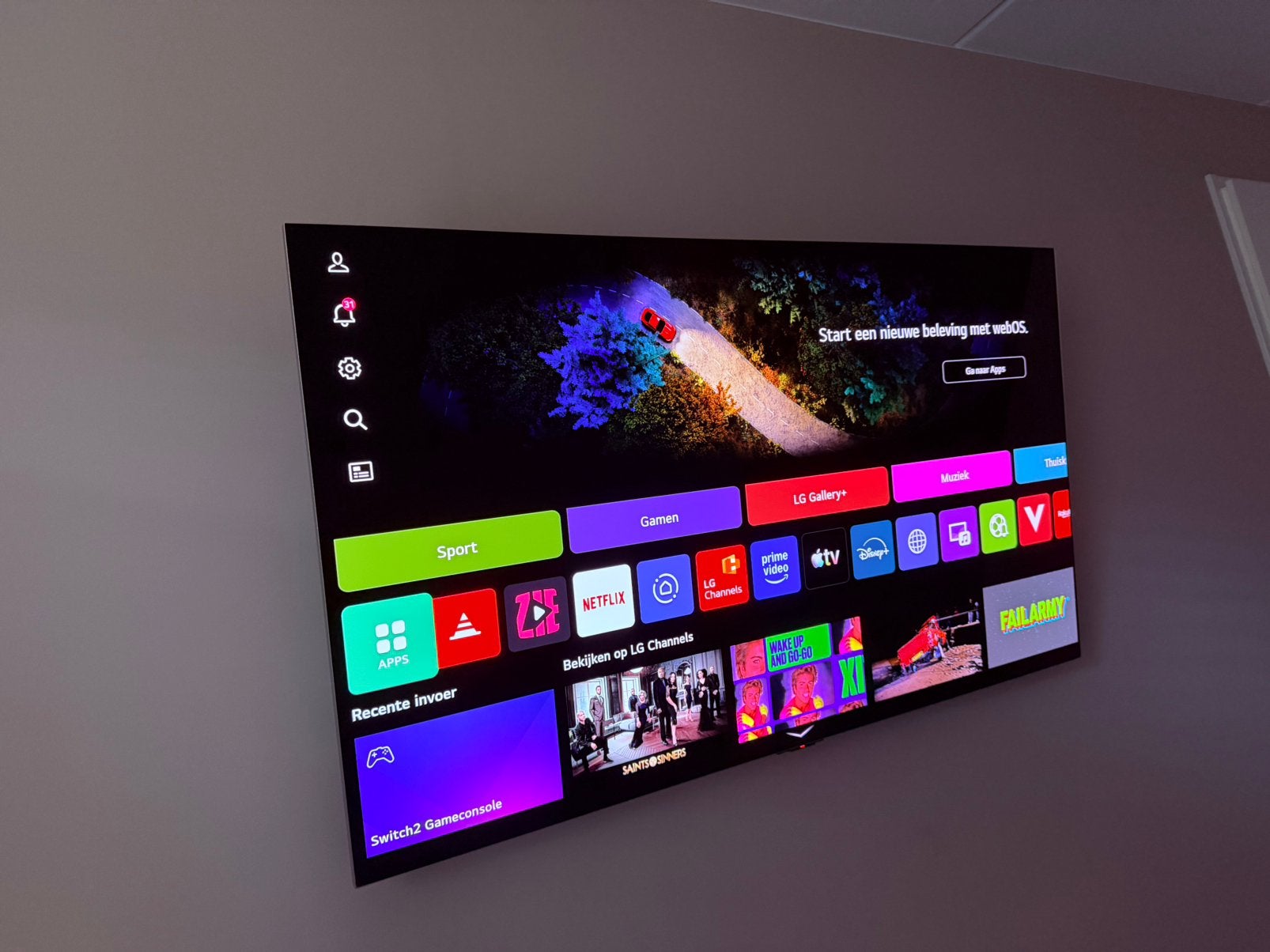 LG OLED EVO G2 Platte Design TV 55” Als Nieuw, Audio, Tv en Foto, Televisies, Ophalen, Zo goed als nieuw, 100 cm of meer, 4k (UHD)