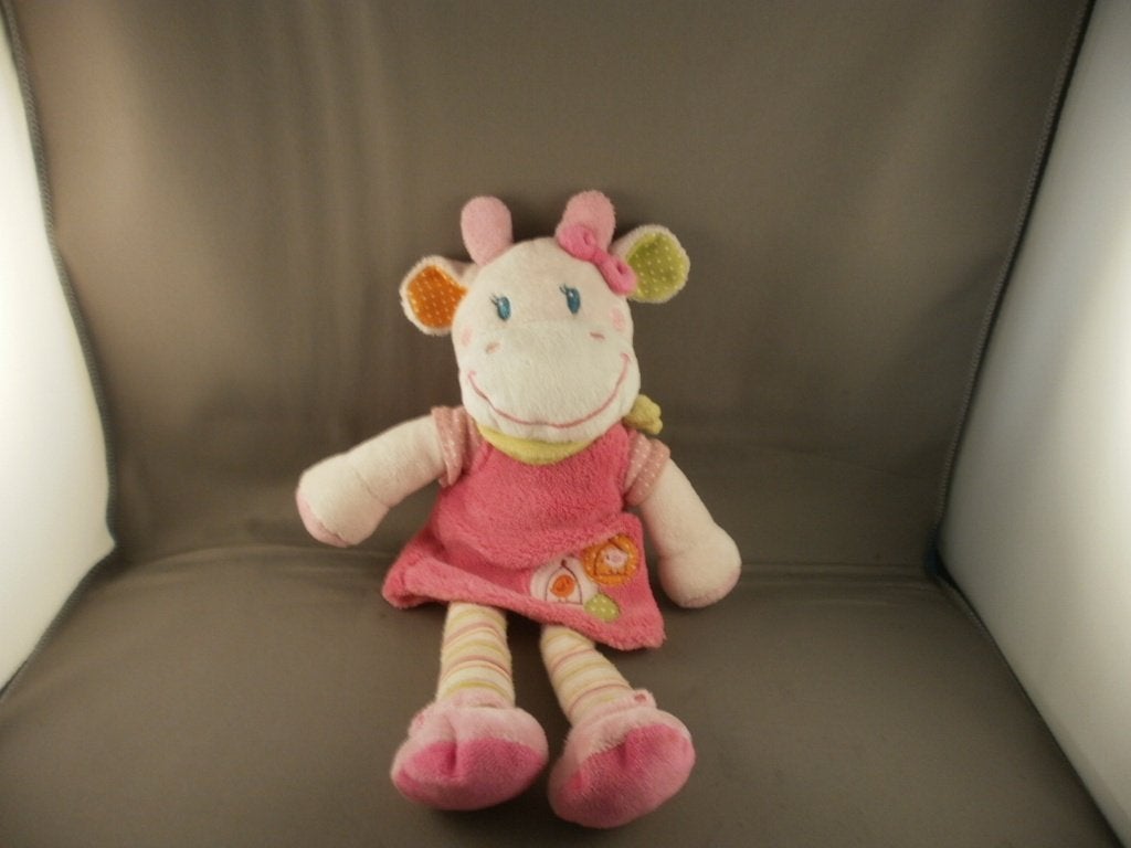 nicotoy koe meisje jurkje roze groene sjaal oren oranje en 1, Ophalen of Verzenden, Zo goed als nieuw, Middelgroot (20 tot 80 cm)