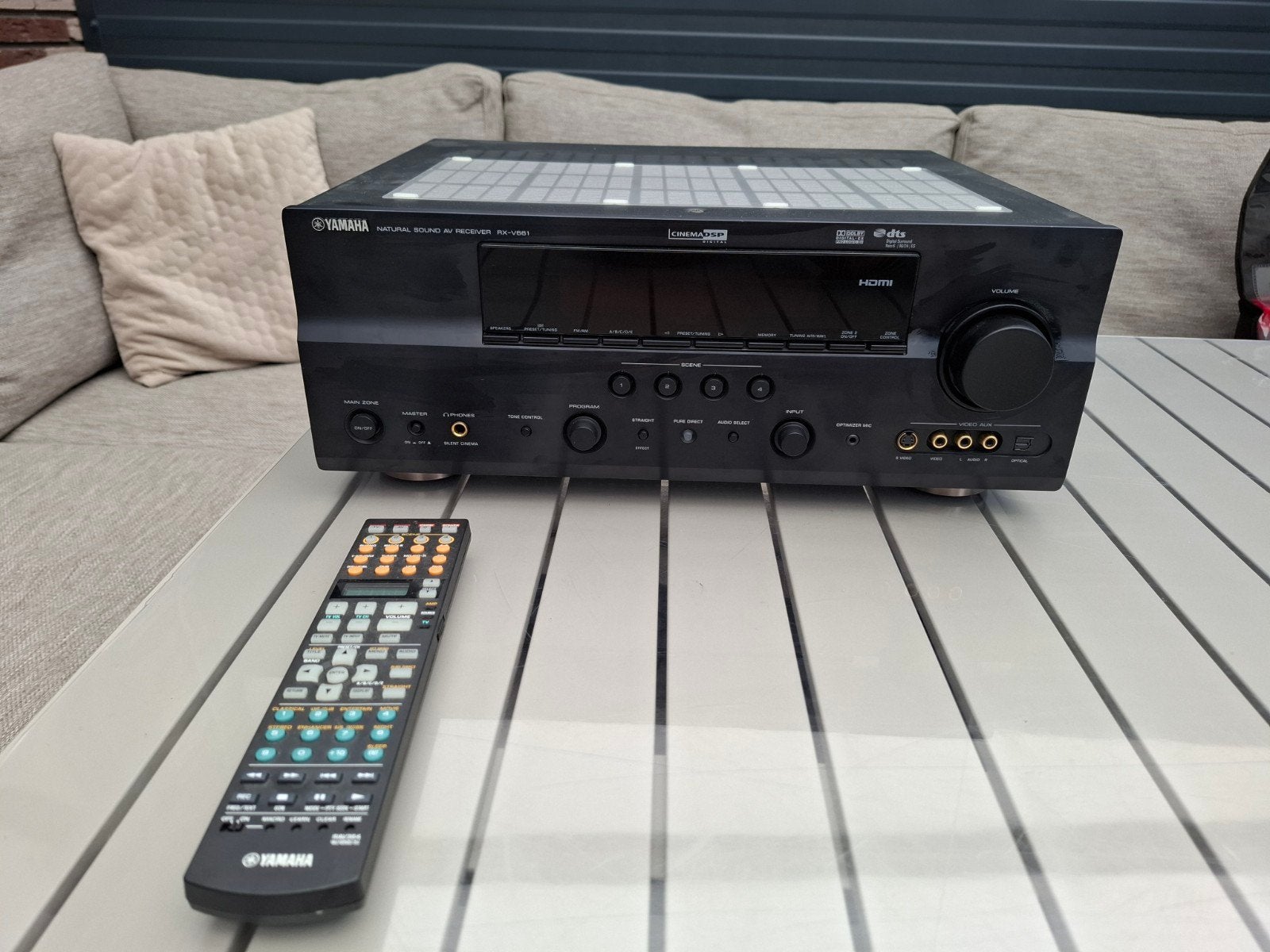 Yamaha RX-V661 Natural Sound AV Receiver met afstandsbedien, Gebruikt, Yamaha, Ophalen of Verzenden, 120 watt of meer