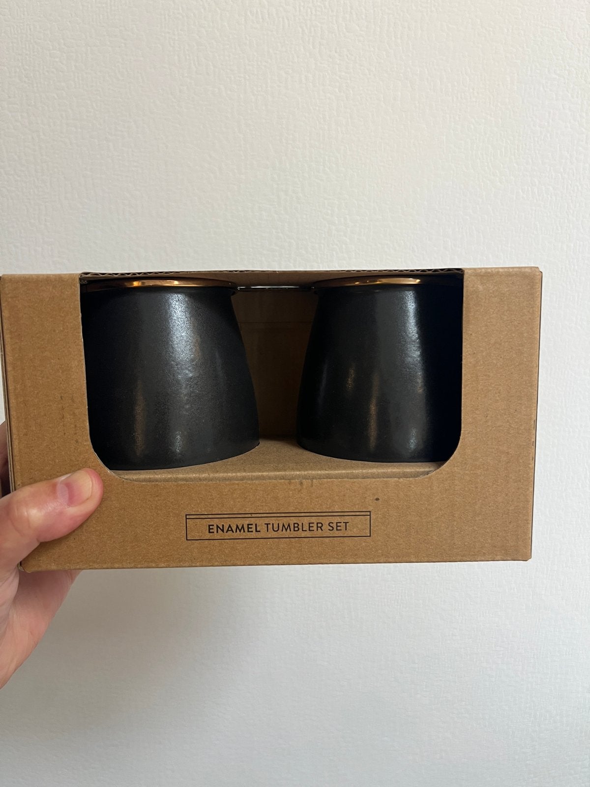 Barebones Emaille Tumbler Set - Charcoal, Overige materialen, Nieuw, Ophalen of Verzenden, Overige stijlen