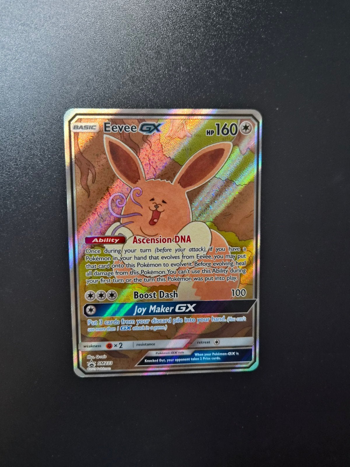Eevee GX SM233 Pokemon Promo, Ophalen of Verzenden, Zo goed als nieuw