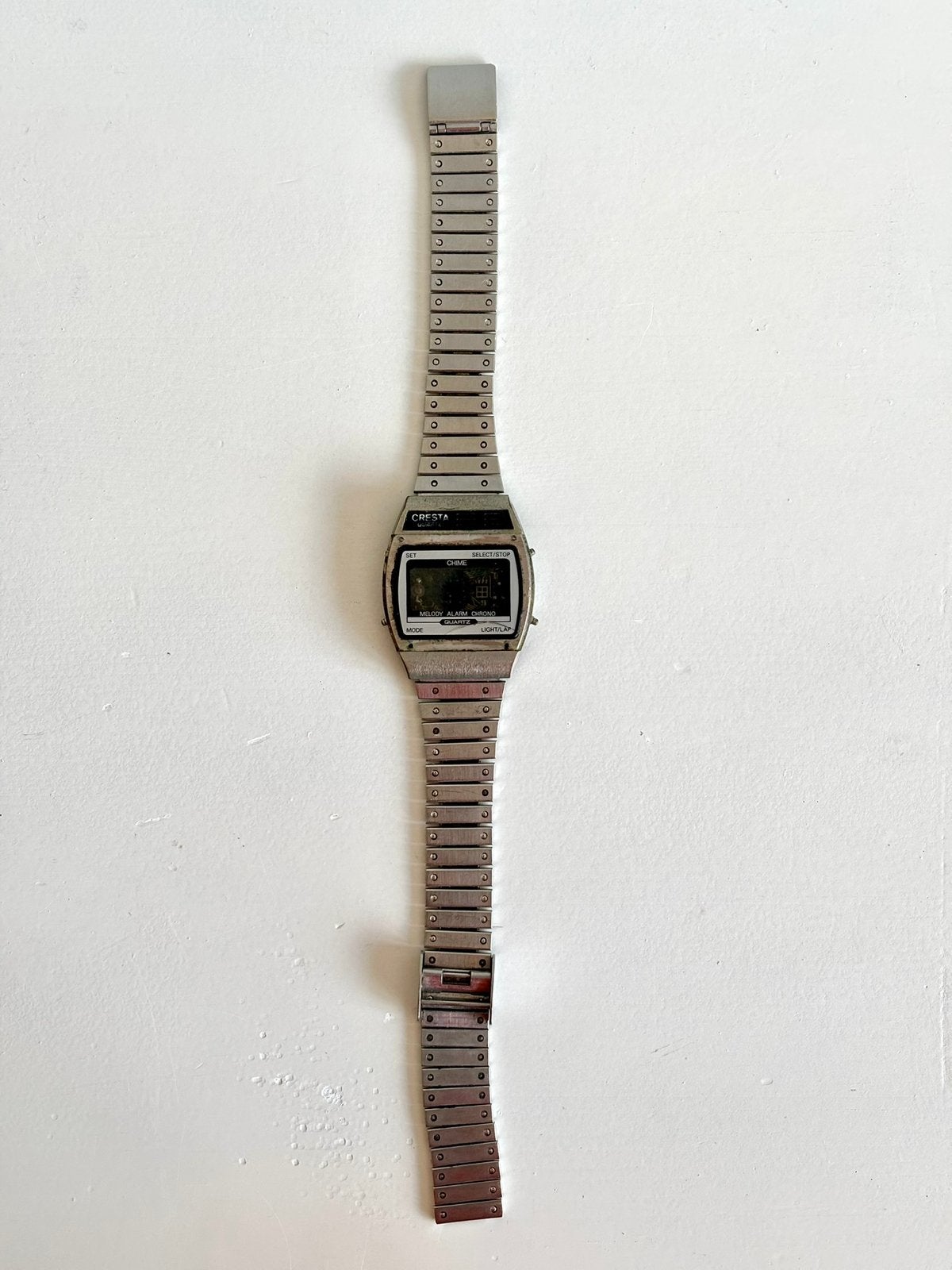 Cresta Quartz digitaal horloge – defect / voor onderdelen, Overige merken, Staal, Gebruikt, Staal