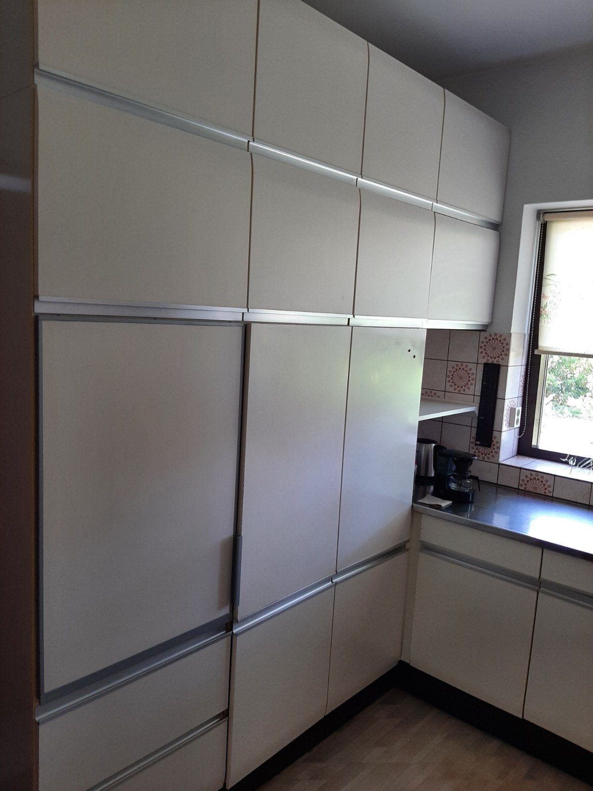 Complete hoekkeuken 220x290 cm met Atag, Bosch, Ophalen, Gebruikt, Hoekkeuken, Crème