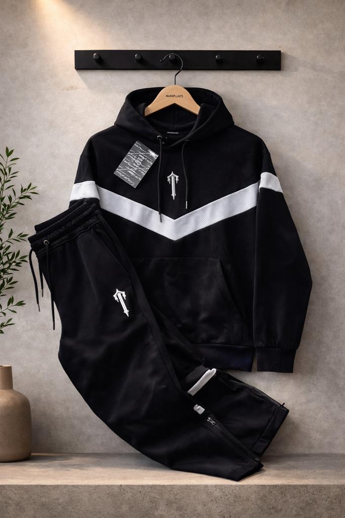 Trapstar Tracksuit Black White Logo Set XL Zip Bottom, Ophalen of Verzenden, Zo goed als nieuw, Maat 56/58 (XL)