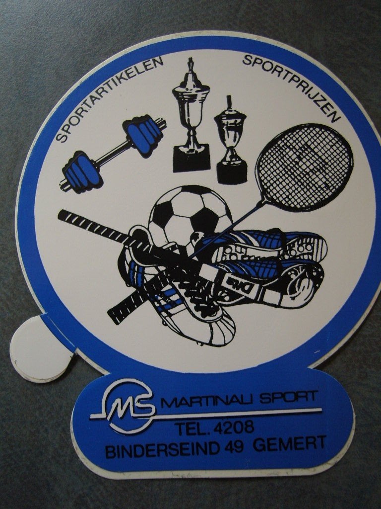 sticker gemert martinali sport binderseind 49, Ophalen, Zo goed als nieuw