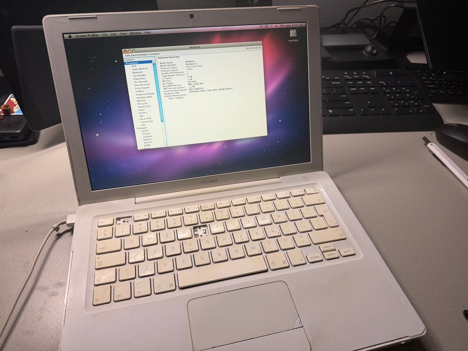 Apple MacBook 13” Wit (A1181) – Werkend – Vintage Laptop, Gebruikt, 2 tot 3 Ghz, 13 inch, Ophalen of Verzenden