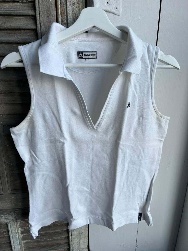 Prachtig GAASTRA mouwloos poloshirt size L, Wit, Maat 42/44 (L), Ophalen of Verzenden, Zo goed als nieuw