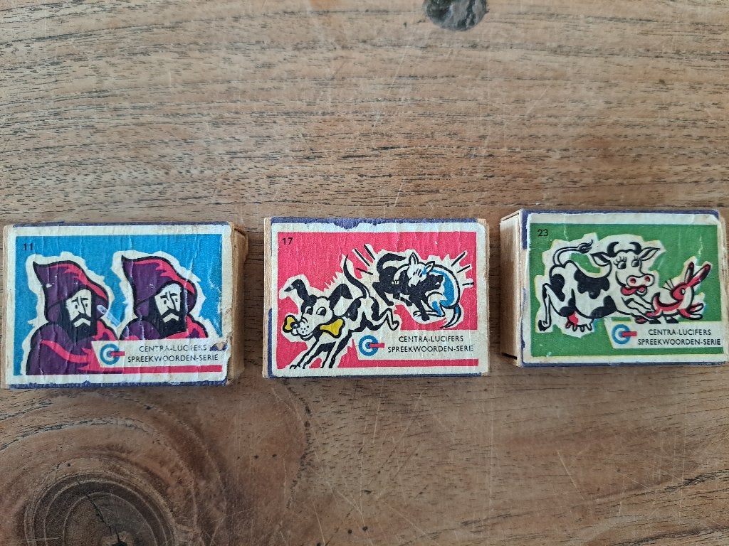 Lucifers doosjes ... Centra spreekwoorden serie, Verzamelen, Ophalen of Verzenden, Gebruikt, Luciferdoosjes of -merken