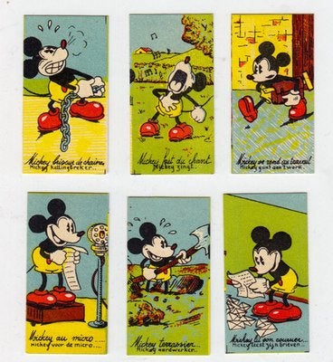 Gezocht: 1930s Mickey Mouse kaartjes van Chocolaterie Rubis, Ophalen of Verzenden, Mickey Mouse, Zo goed als nieuw