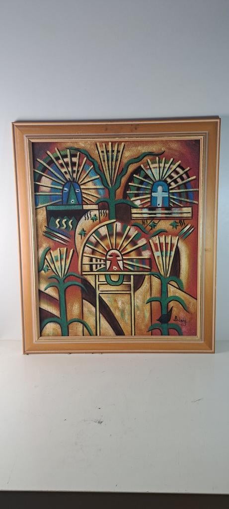 Origineel schilderij van B. Long, Antiek en Kunst, Kunst | Schilderijen | Abstract, Ophalen of Verzenden