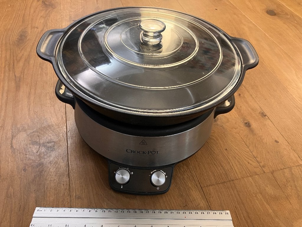XL Crock-Pot Sauté slowcooker 6 liter, ook voor kookplaat, Ophalen of Verzenden, Timer, Zo goed als nieuw