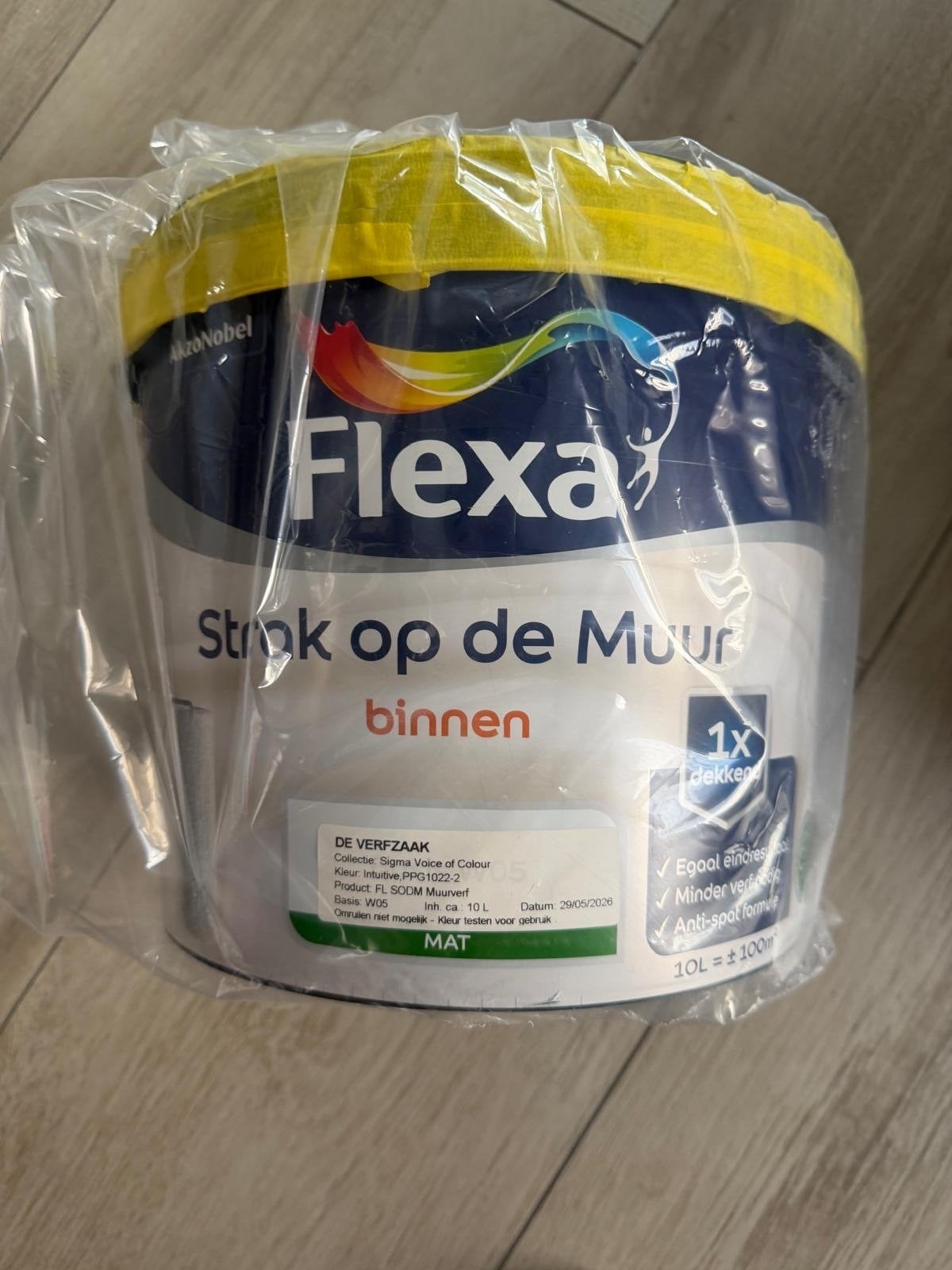 Flexa Strak op de Muur Mat - Intuitive 10L, Ophalen, 5 tot 10 liter, Wit, Nieuw