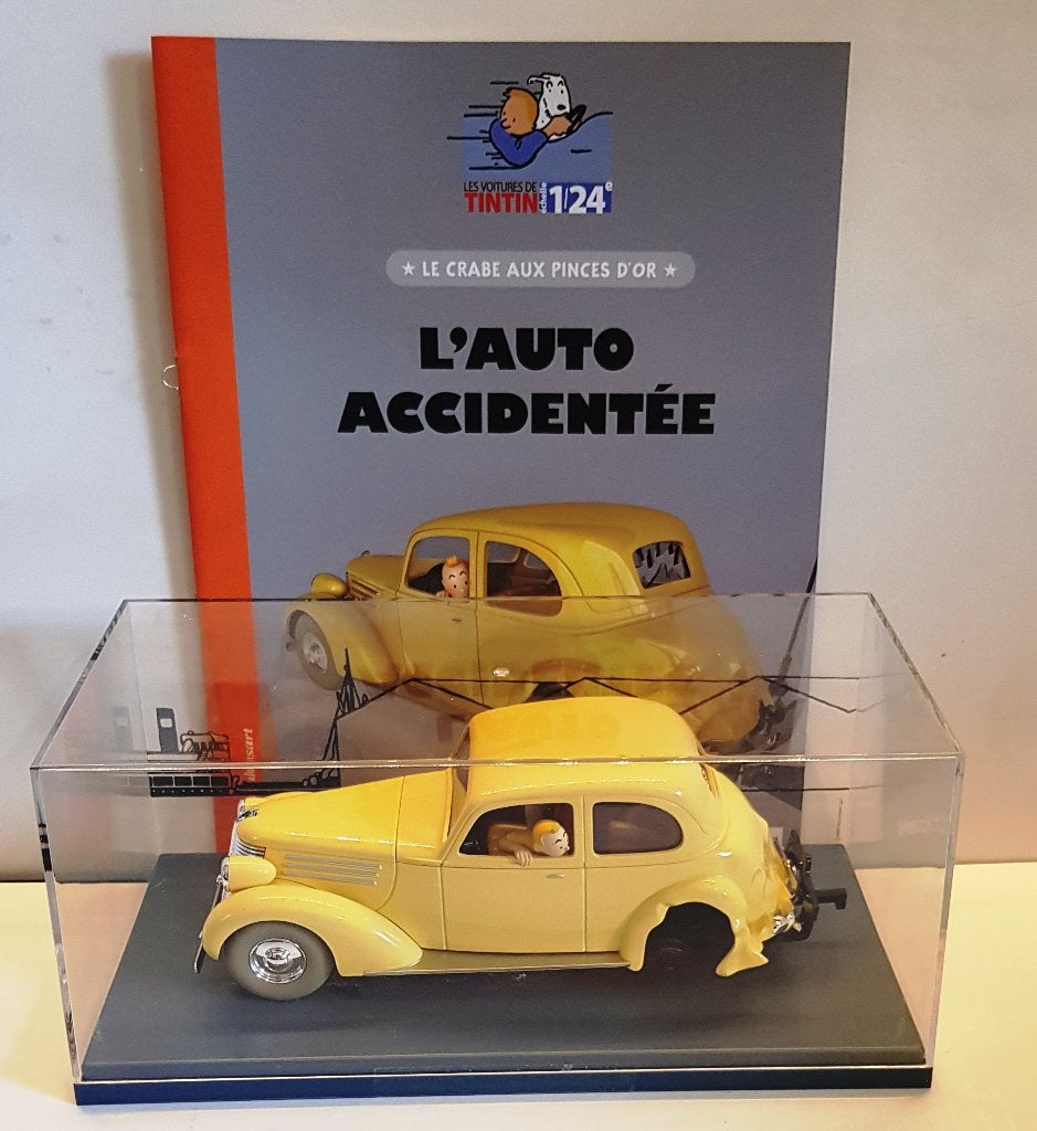 Les voitures de Tintin 1/24 N61, "l'auto accidentée ", Verzenden, Kuifje, Nieuw, Beeldje of Figuurtje