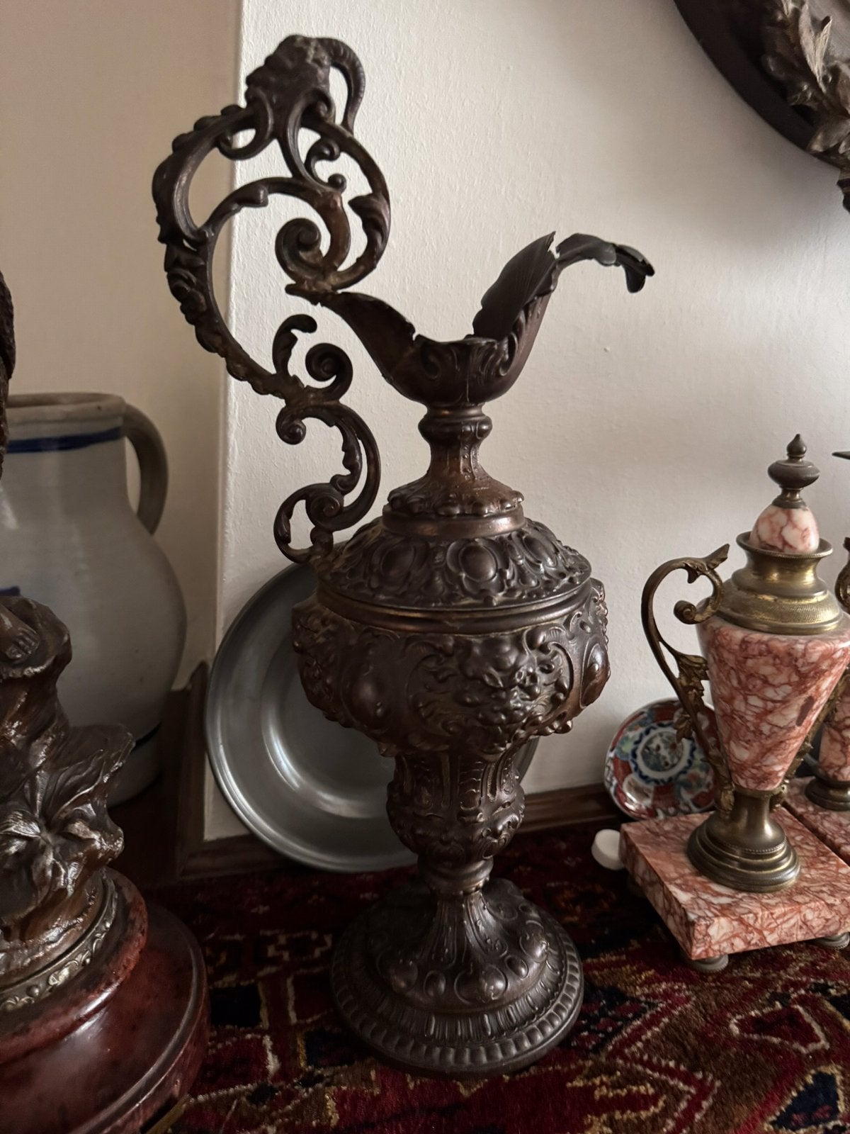 Antieke bronzen Aiguière Bronzen Kan Vaas Object, Ophalen