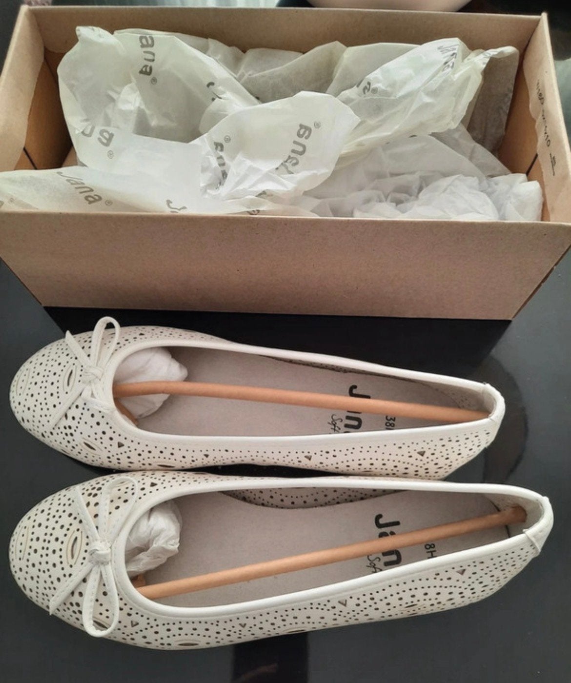 Nieuwe witte Jana Softline ballerina's - Maat 38 (H-wijdte), Ophalen of Verzenden, Nieuw, Wit, Ballerina's