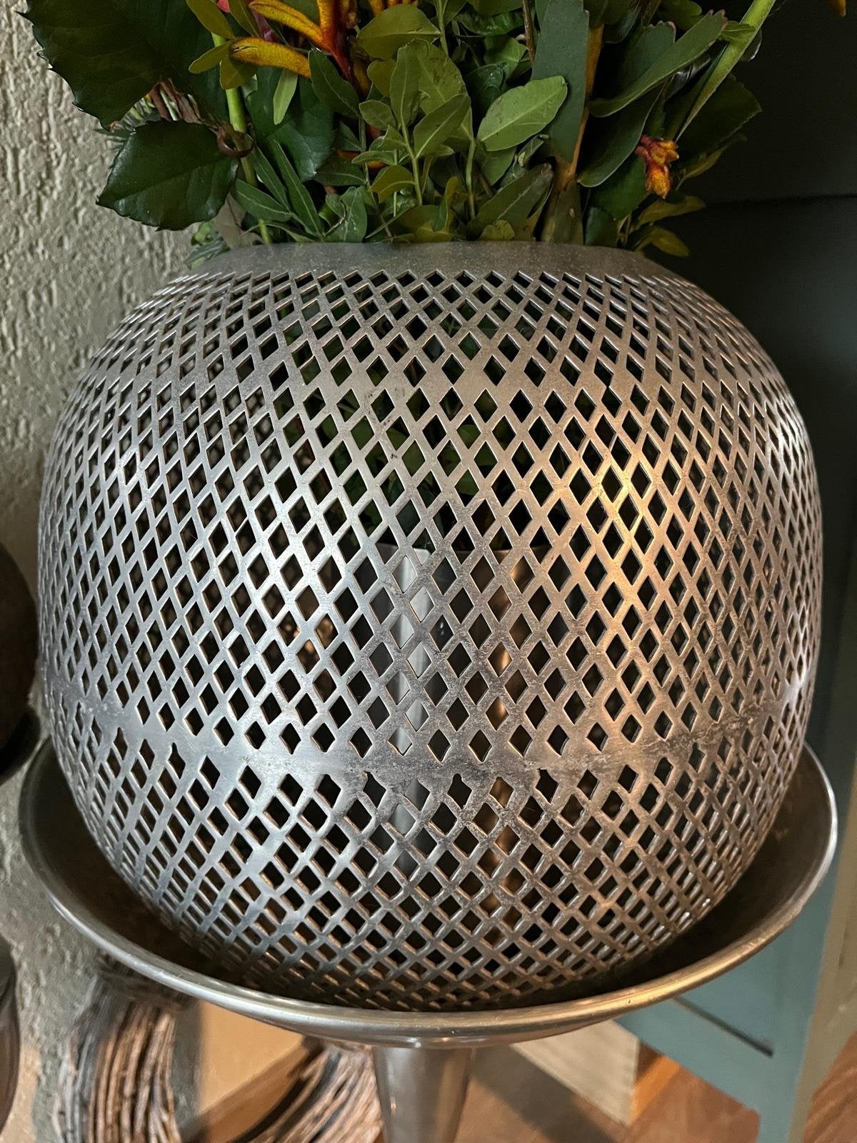 Decoratieve Aluminium Bol - Uniek Design, Ophalen, Gebruikt, Zilver, Metaal
