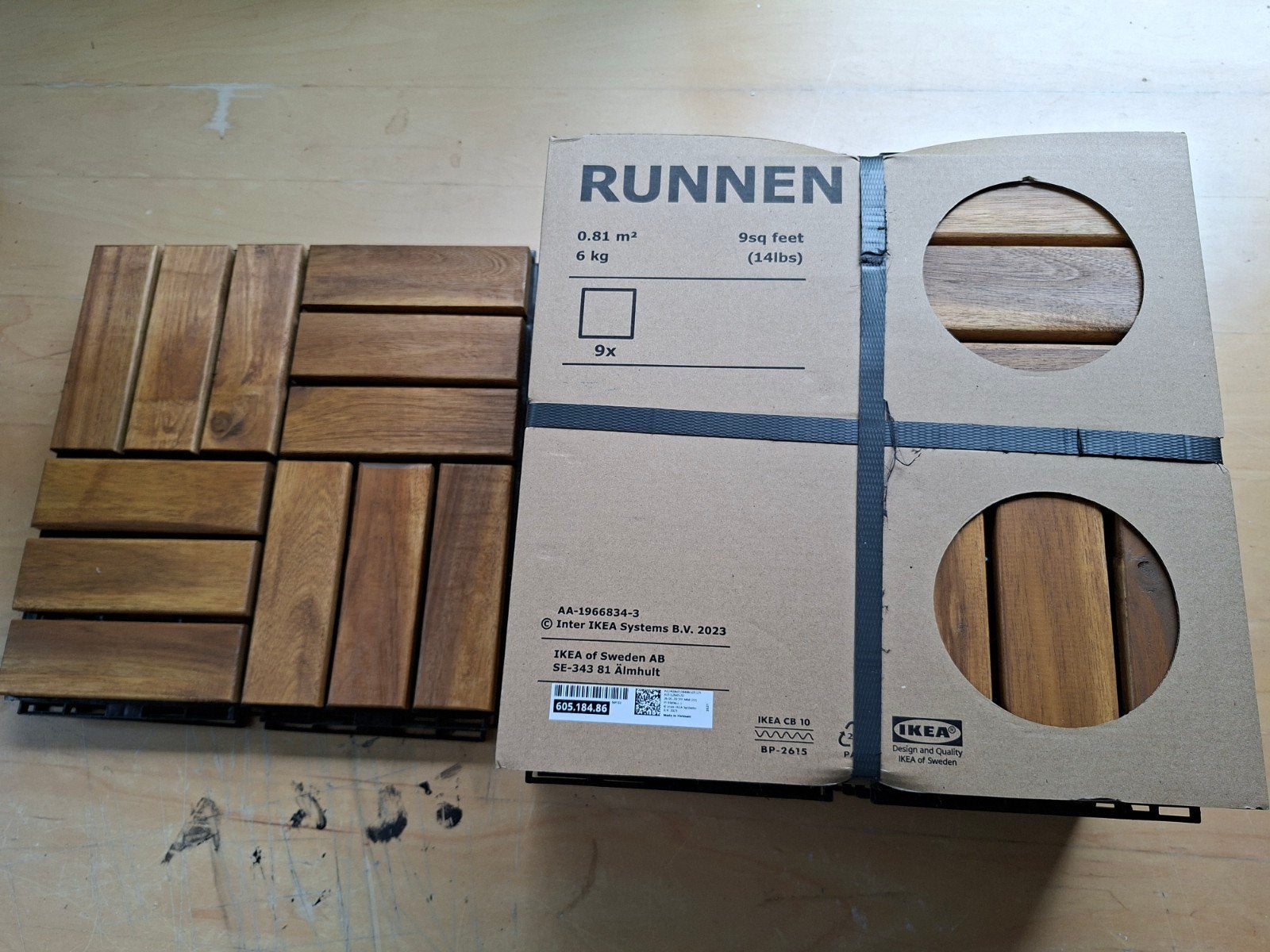 Nieuwe IKEA RUNNEN vlondertegels - 11 stuks, Ophalen, Nieuw, Hout