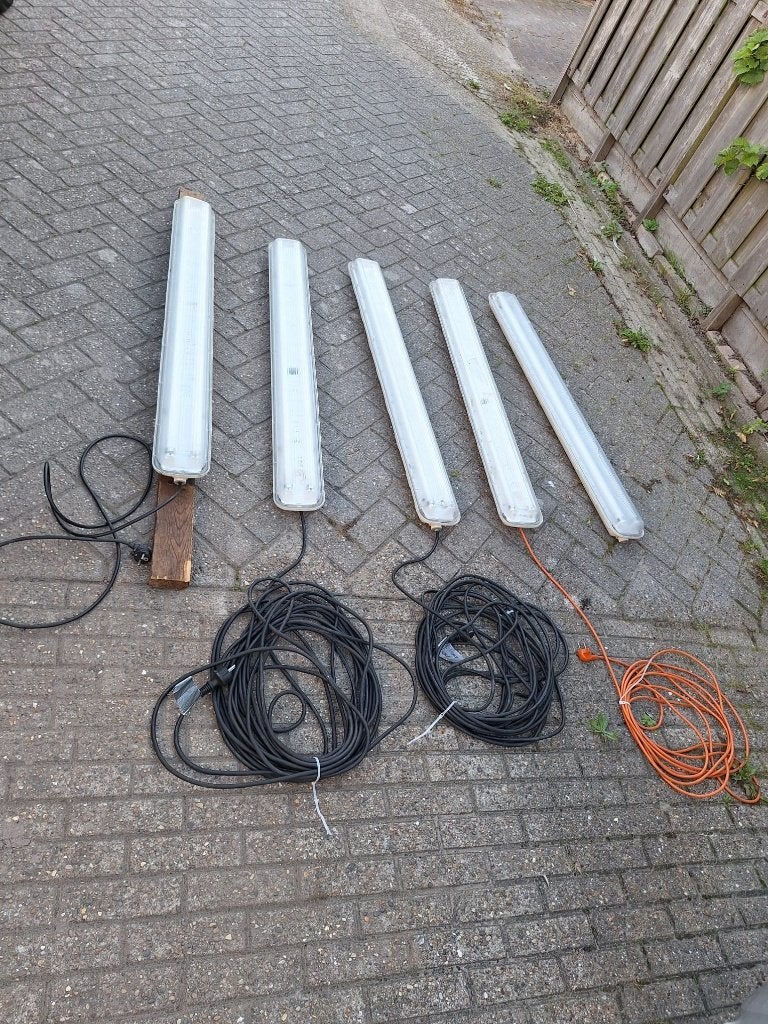 Gratis 5x Philips TL balken verlichting -16mtr snoer stekker, Ophalen, Gebruikt, Minder dan 50 watt, Lamp met armatuur