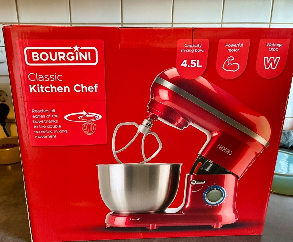 Keukenmachine 4,5 L  Bourgini Clasic Kitchen Chef 1300W, 4 liter of meer, Ophalen of Verzenden, Nieuw, 3 snelheden of meer