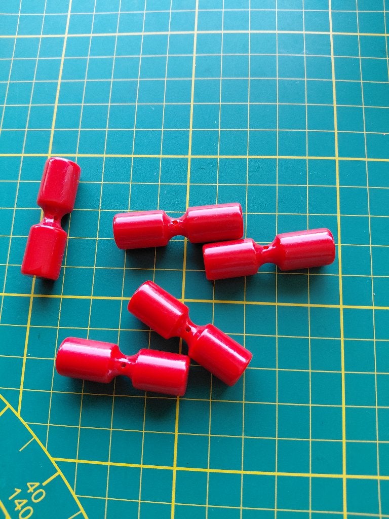 Rode houtje touwtje knopen met 1 gat, Ophalen of Verzenden, Nieuw, Knoop of Knopen