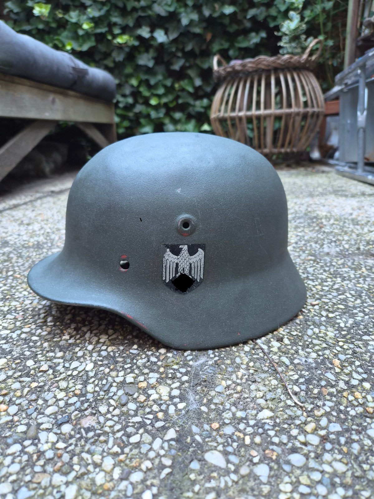 M40 stahlhelm (Fi) schaal 64, Verzamelen, Militaria | Tweede Wereldoorlog, Verzenden, Landmacht, Duitsland, Helm of Baret