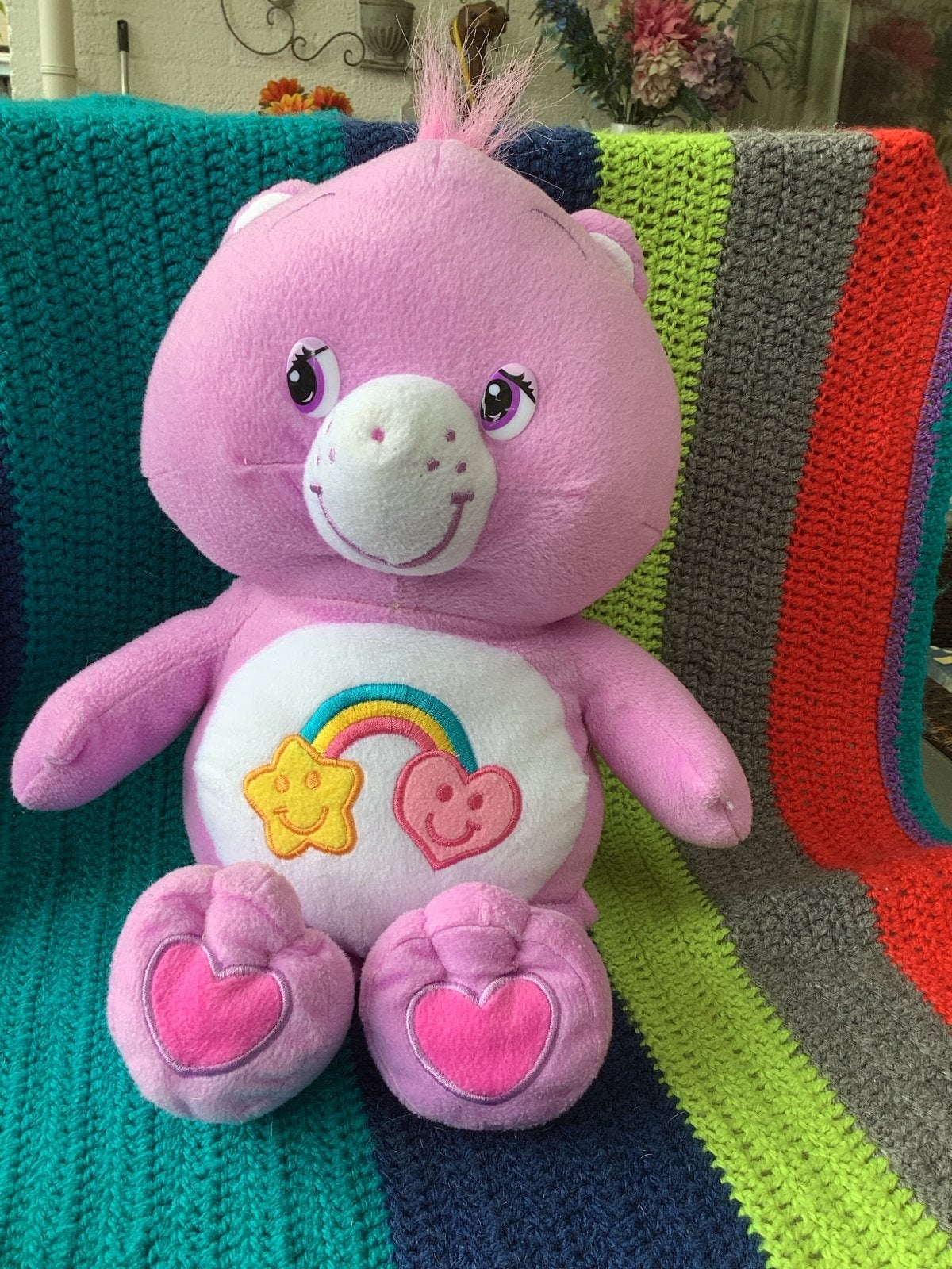 Care Bear Troetelbeer knuffel roze 40 cm - Steun KIKA, Gebruikt, Overige merken, Overige karakters, Beer