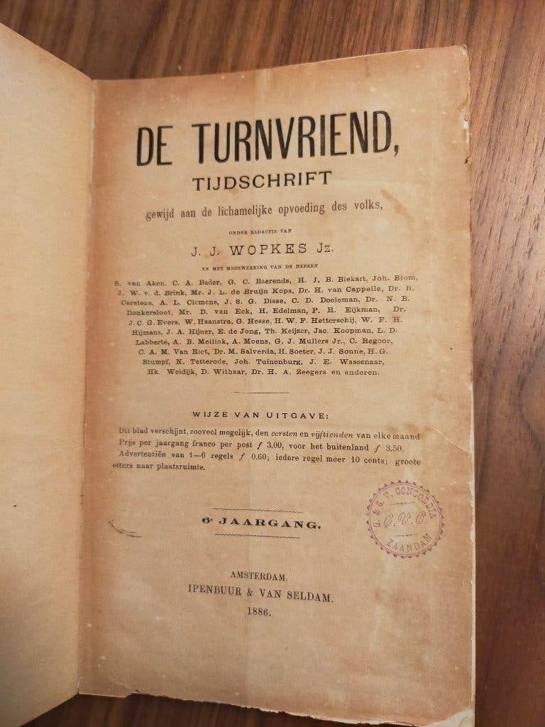 De Turnvriend - ingebonden 6e jaargang, 1886 (432 pagina's), Ophalen of Verzenden, Gelezen, Overige sporten