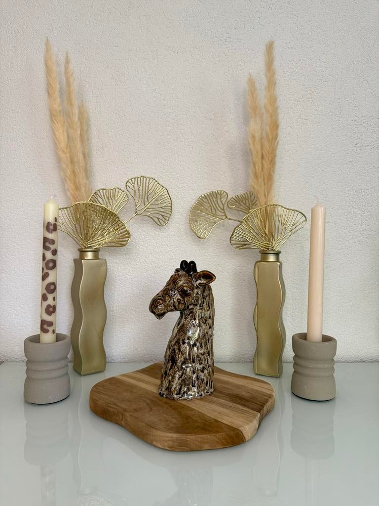Uniek Giraffe Vaasje - Keramiek met Glazuur Afwerking, Huis en Inrichting, Woonaccessoires | Vazen, Overige kleuren, Aardewerk of Porselein