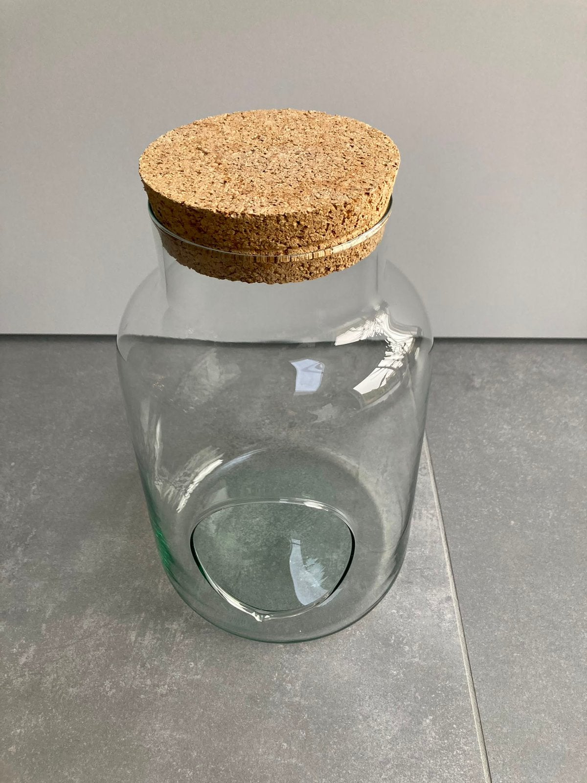 Glazen pot met kurk - Terrarium, Huis en Inrichting, Ophalen, Zo goed als nieuw, Glas, 17 cm
