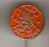 Speldje LEEUW 5 MEI 1945-1965 ORANJE ROND BEVRIJDING (A5), Ophalen of Verzenden, Gebruikt, Overige onderwerpen