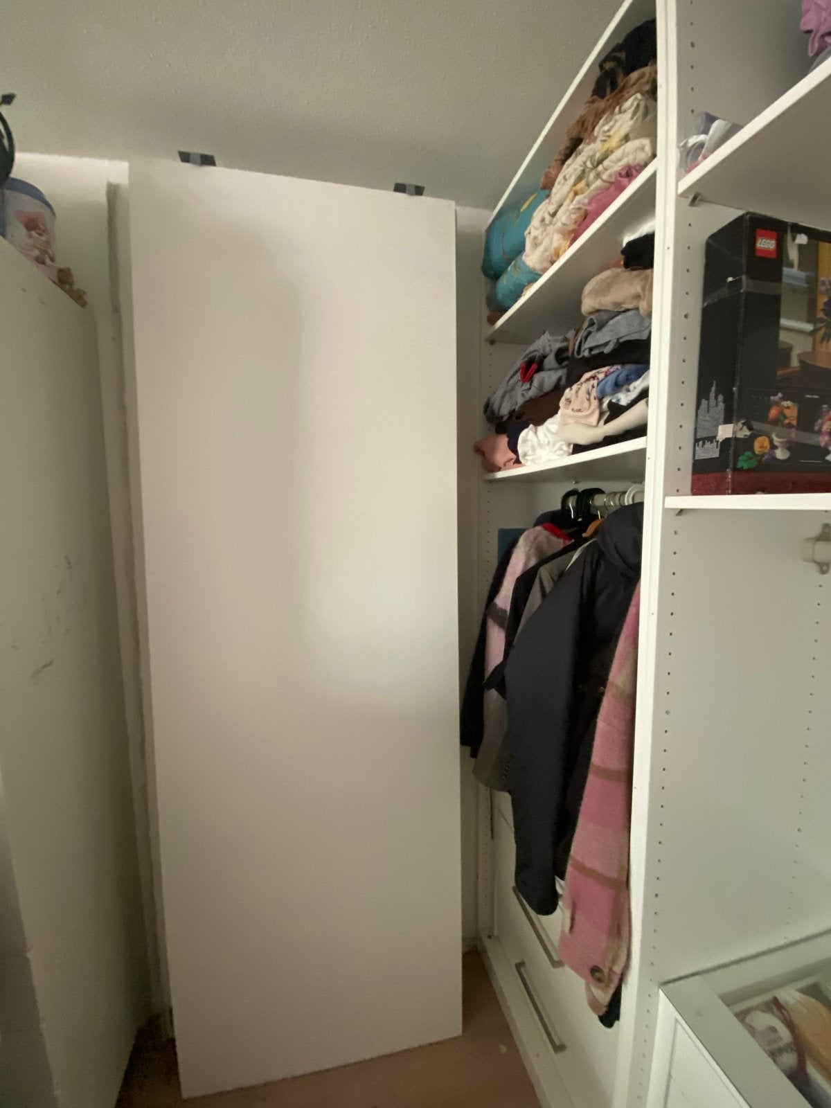Witte ikea pax kledingkast met lades en hangruimte, 100 tot 150 cm, 200 cm of meer, Ophalen of Verzenden, Zo goed als nieuw