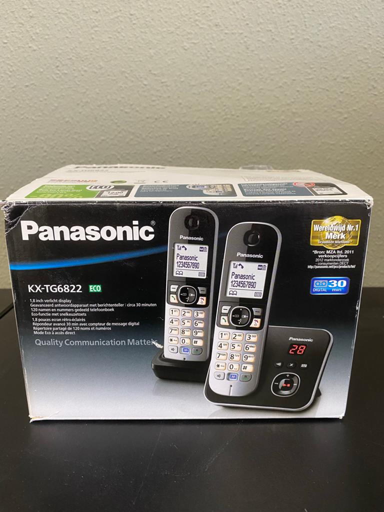 Panasonic KX-TG6822 ECO DECT telefoon met 2 handsets, Telecommunicatie, Vaste telefoons | Handsets en Draadloos, Ophalen of Verzenden