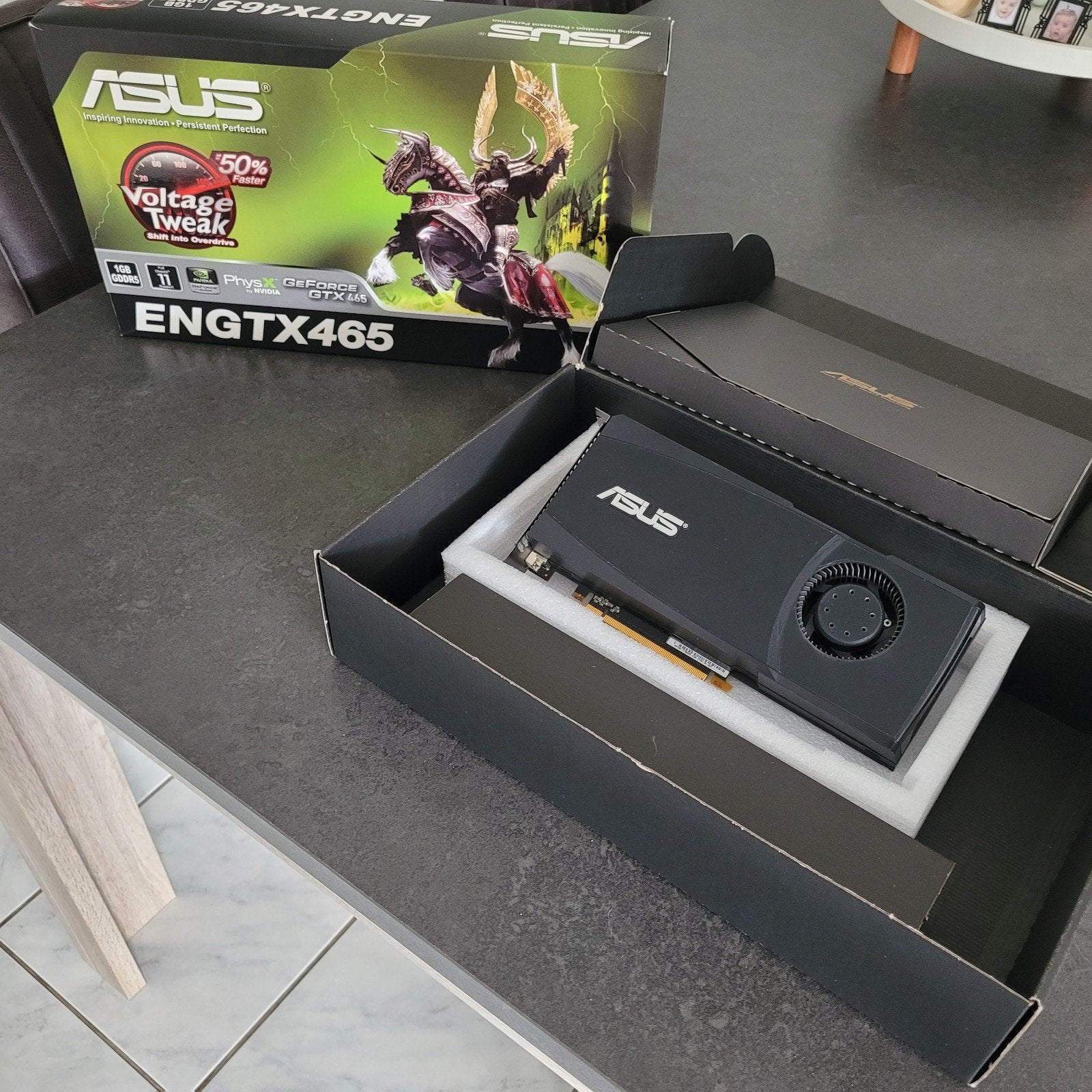 ASUS GeForce GTX 465 (ENGTX465) met originele doos, PCI-Express 3, Ophalen of Verzenden, Nvidia, GDDR5