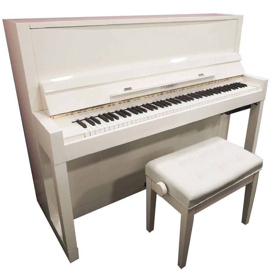 Feurich 1.15 Piano Wit Hoogglans incl. Silent Systeem, Muziek en Instrumenten, Gebruikt, Wit, Ophalen of Verzenden, Piano