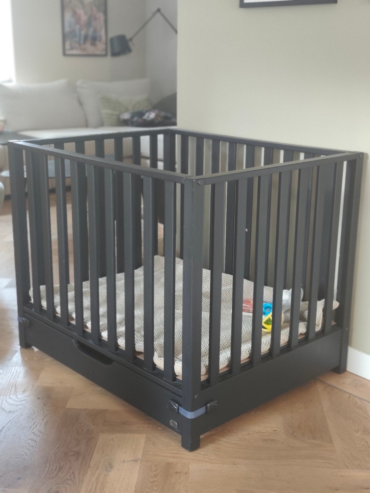 TWF Box Bas met lade - zwart, Kinderen en Baby's, Ophalen, Gebruikt, Vierkant, Lade