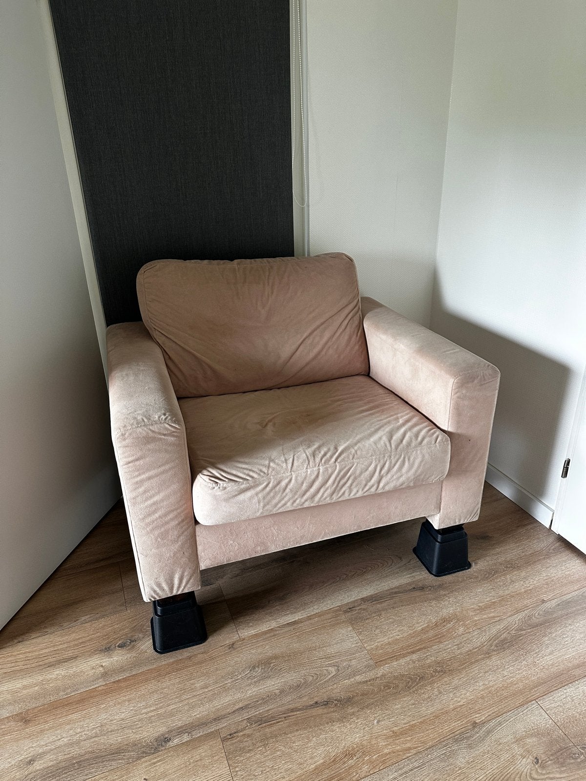 fauteuil - beige stof, Ophalen, Gebruikt, 75 tot 100 cm, 75 tot 100 cm
