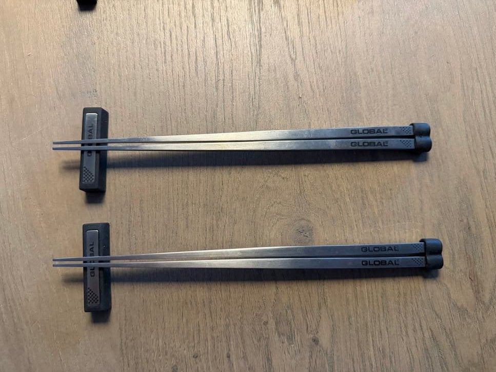 Global eetstokjes chopsticks - RVS Collectors otem, Ophalen of Verzenden, Gebruikt, Rvs of Chroom, Los bestek