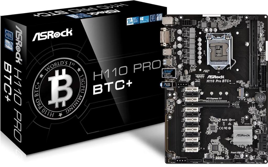 ASRock H110 Pro BTC+ Moederbord, Computers en Software, LGA 1151, DDR4, Ophalen of Verzenden, Zo goed als nieuw