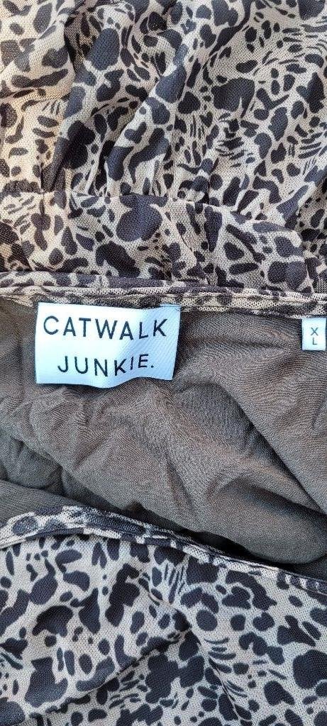 CATWALK JUNKIE luipaard jurk maxi jurk mt xl valt als L zgan, Bruin, Maat 42/44 (L), Ophalen of Verzenden, Zo goed als nieuw
