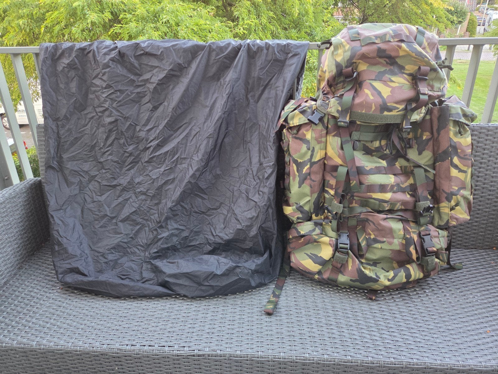 Grote Militaire Rugzak - Woodland Model 2009 (120 Liter), 40 cm of meer, Gebruikt, Waterdicht, 60 cm of meer