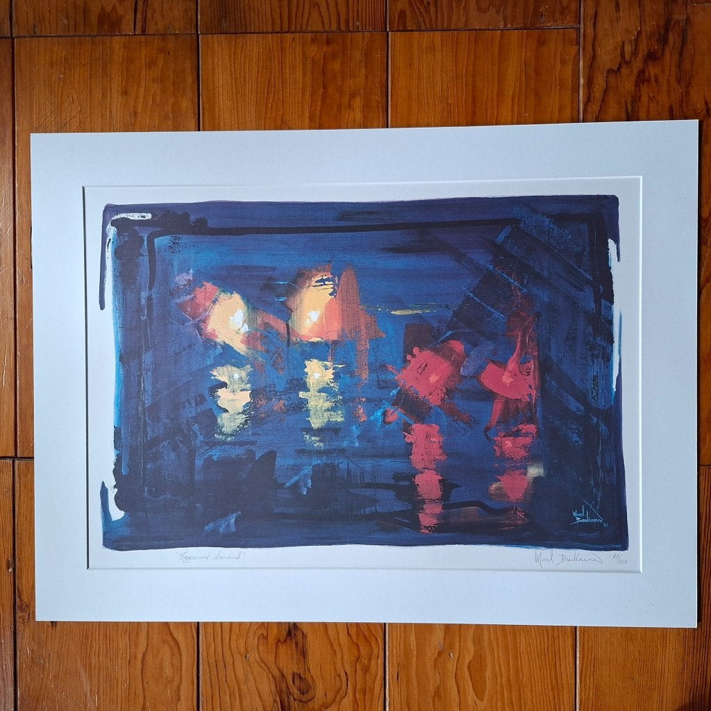 Prent (zeefdruk?) Marcel Bastiaans 'Tegemoetkomend', Antiek en Kunst, Kunst | Litho's en Zeefdrukken, Zeefdruk, Gelimiteerde oplage