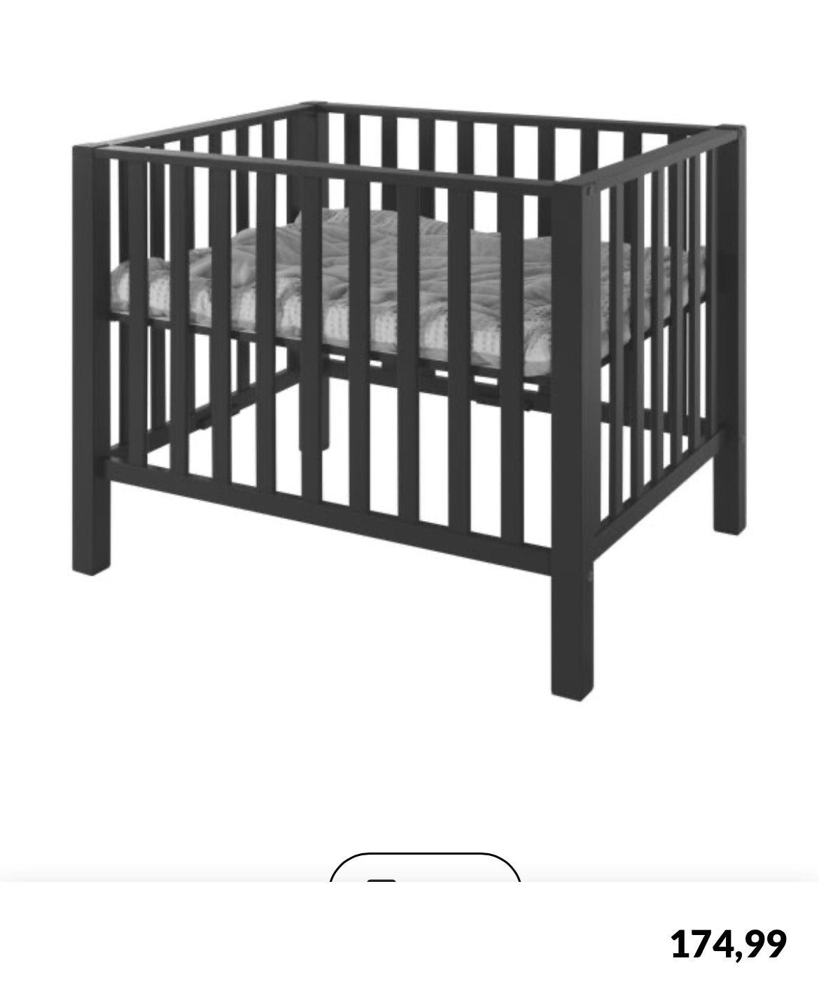 Europe Baby Casper II Playpen - Zwart baby box, Kinderen en Baby's, Boxen, Ophalen of Verzenden, Zo goed als nieuw, Vierkant, Boxkleed